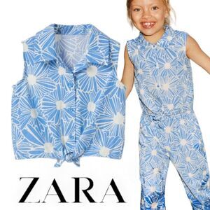ZARA Kids | Blue | PRINTED KNOTTED SHIRT